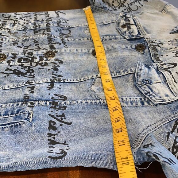 Waimea Men’s Denim Graffiti Truckers Jacket Size Medium - Picture 7 of 8
